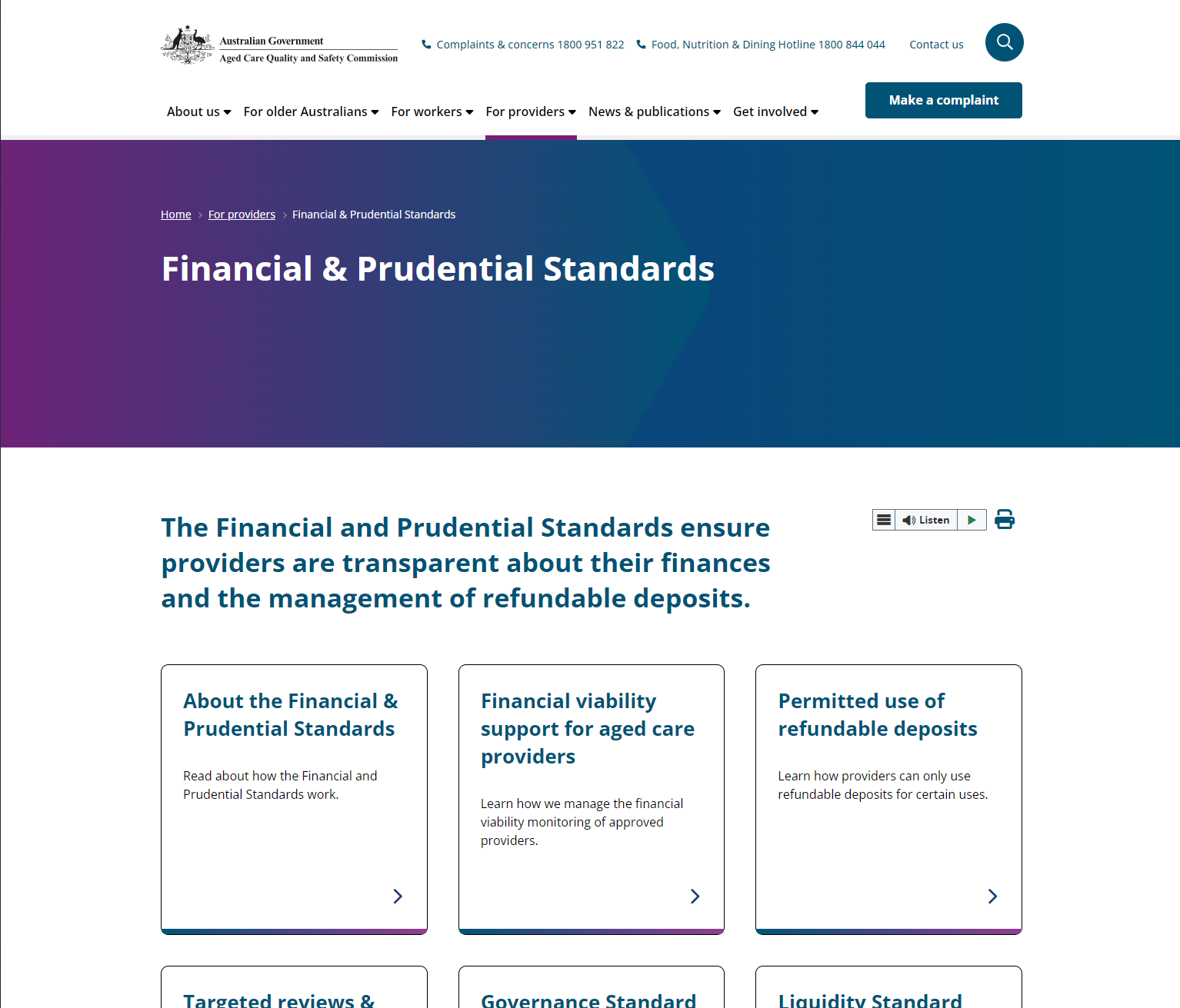 Financial & Prudential Standards