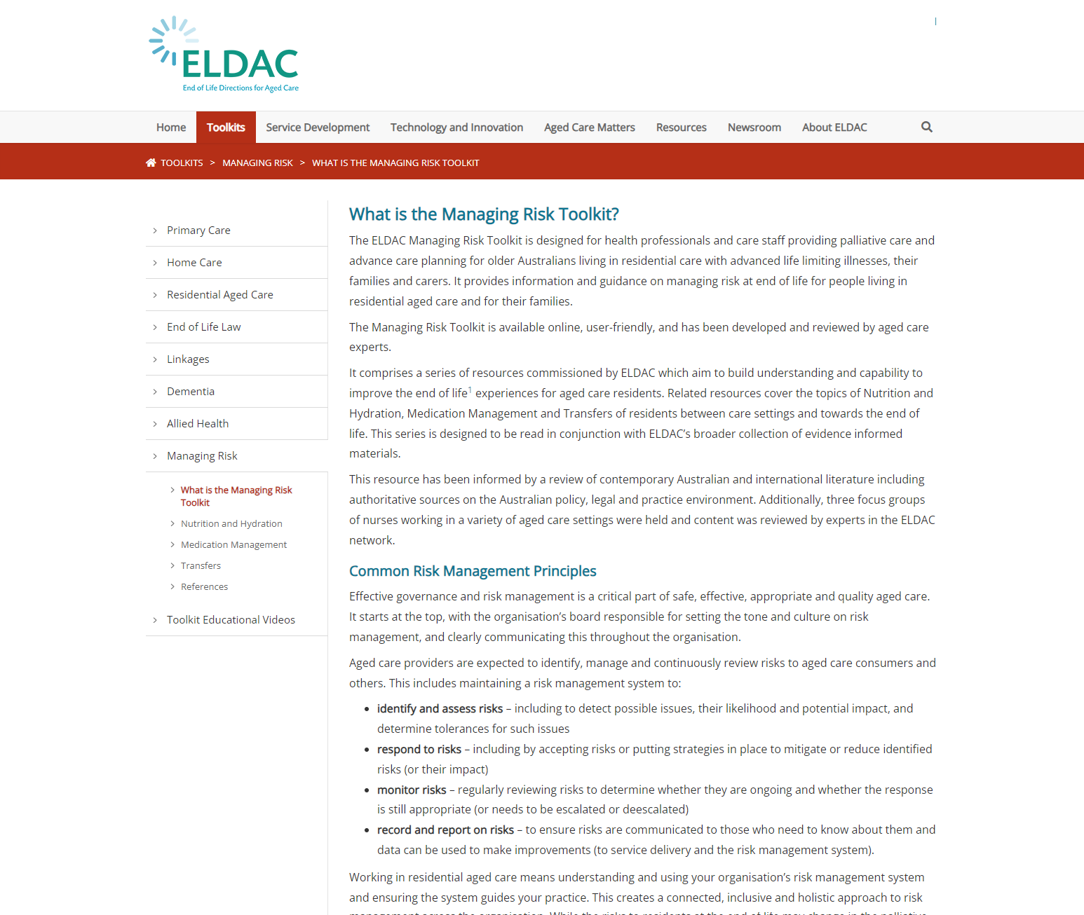 ELDAC Managing Risk Toolkit