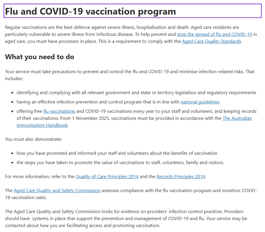 Flu and COVID-19 vaccination program