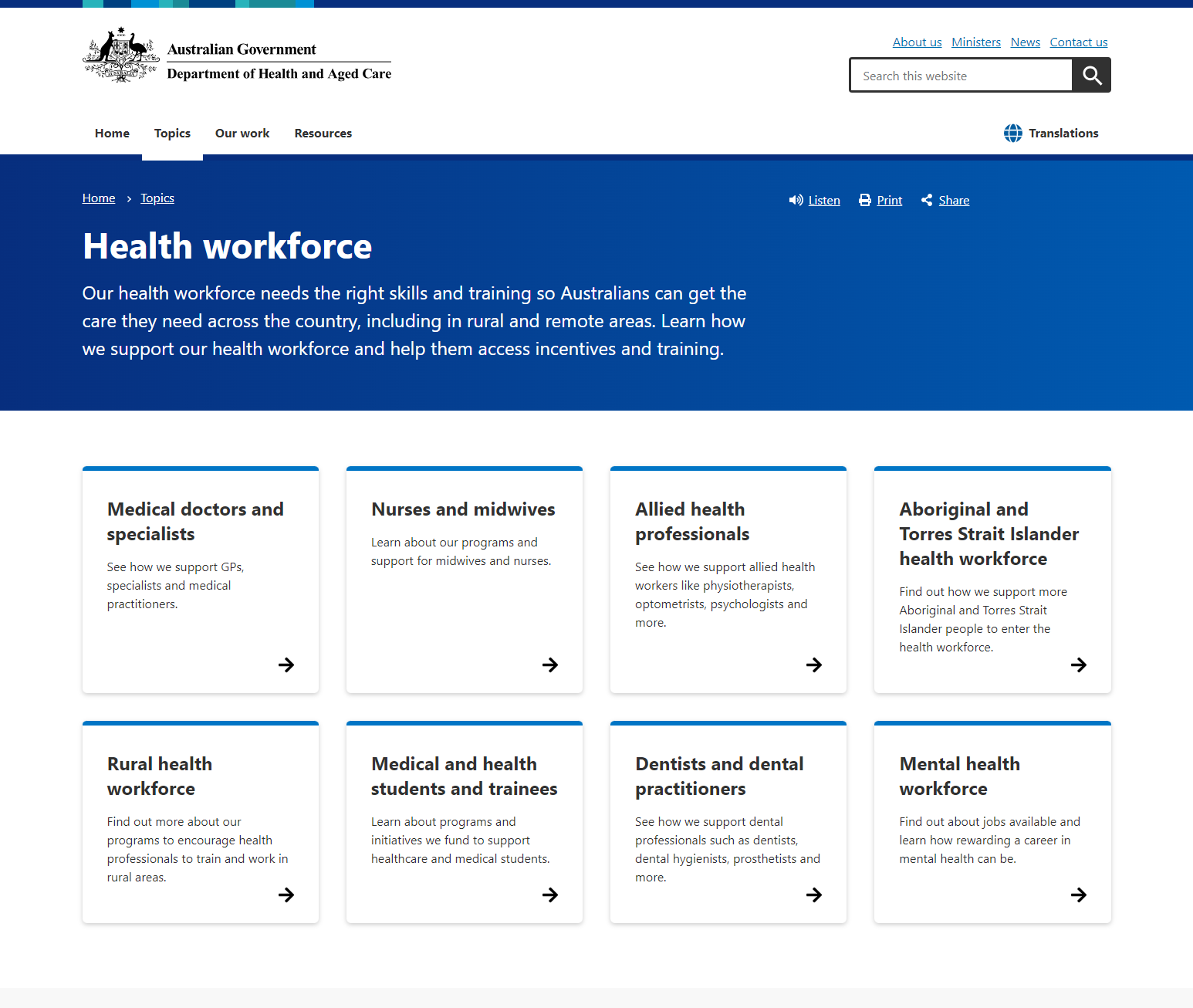 Health workforce