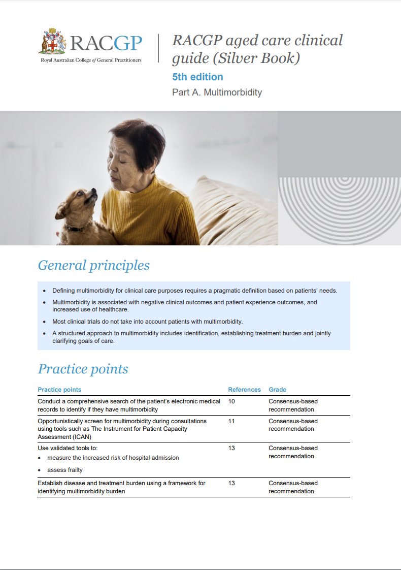 RACGP aged care clinical guide (Silver Book) - Part A - Multimorbidity