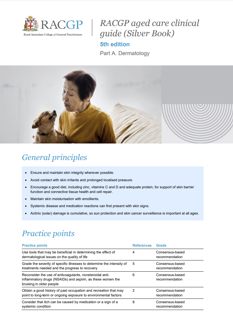 RACGP aged care clinical guide (Silver Book) - Part A - Dermatology
