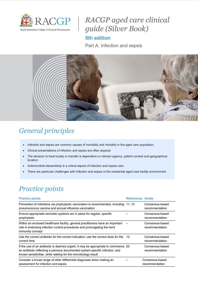RACGP aged care clinical guide (Silver Book) - Part A - Infection and sepsis