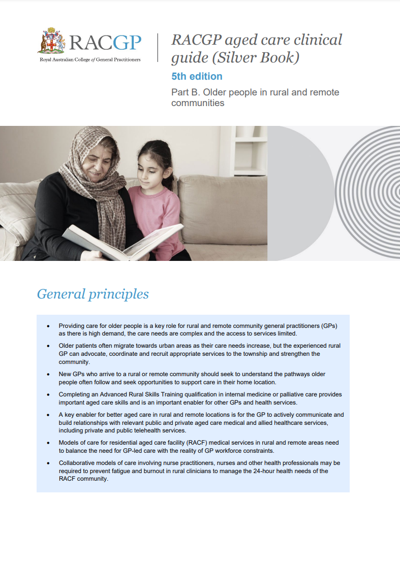 RACGP aged care clinical guide (Silver Book) - Part B - Older people in rural and remote communities