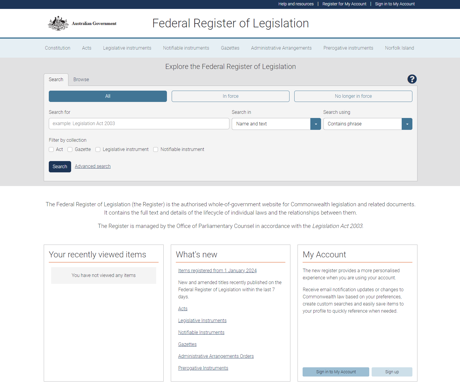 Aged care legislation