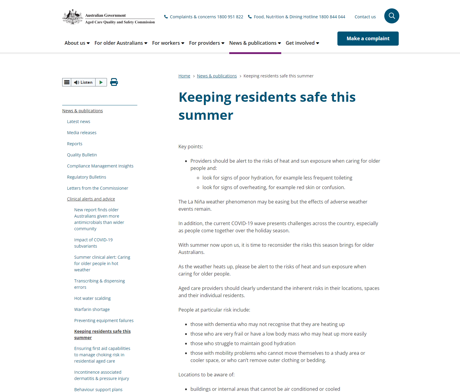 Keeping residents safe this summer