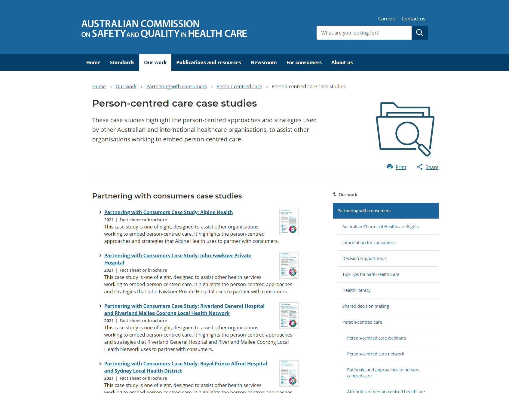 Person-centred care case studies