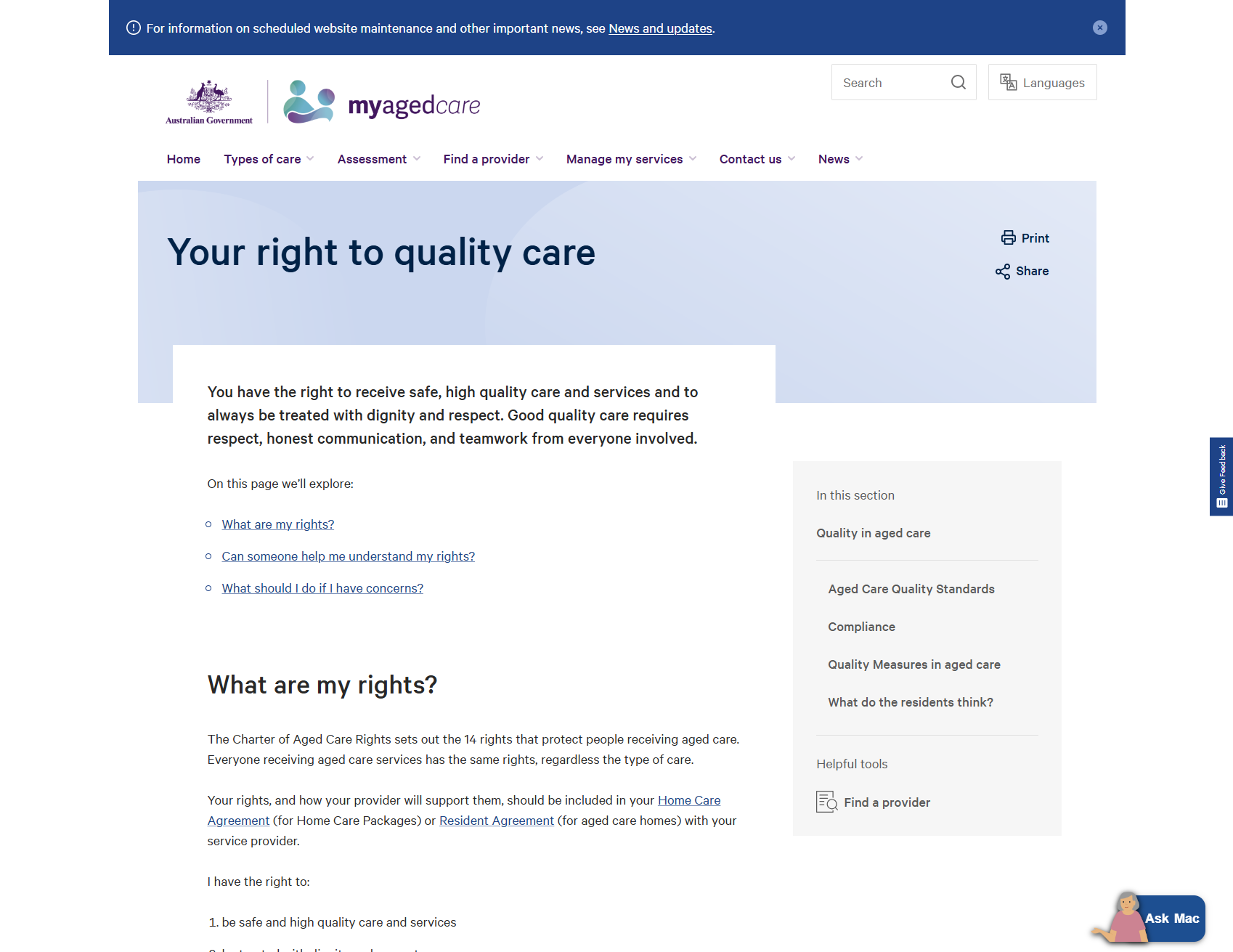 Your right to quality care