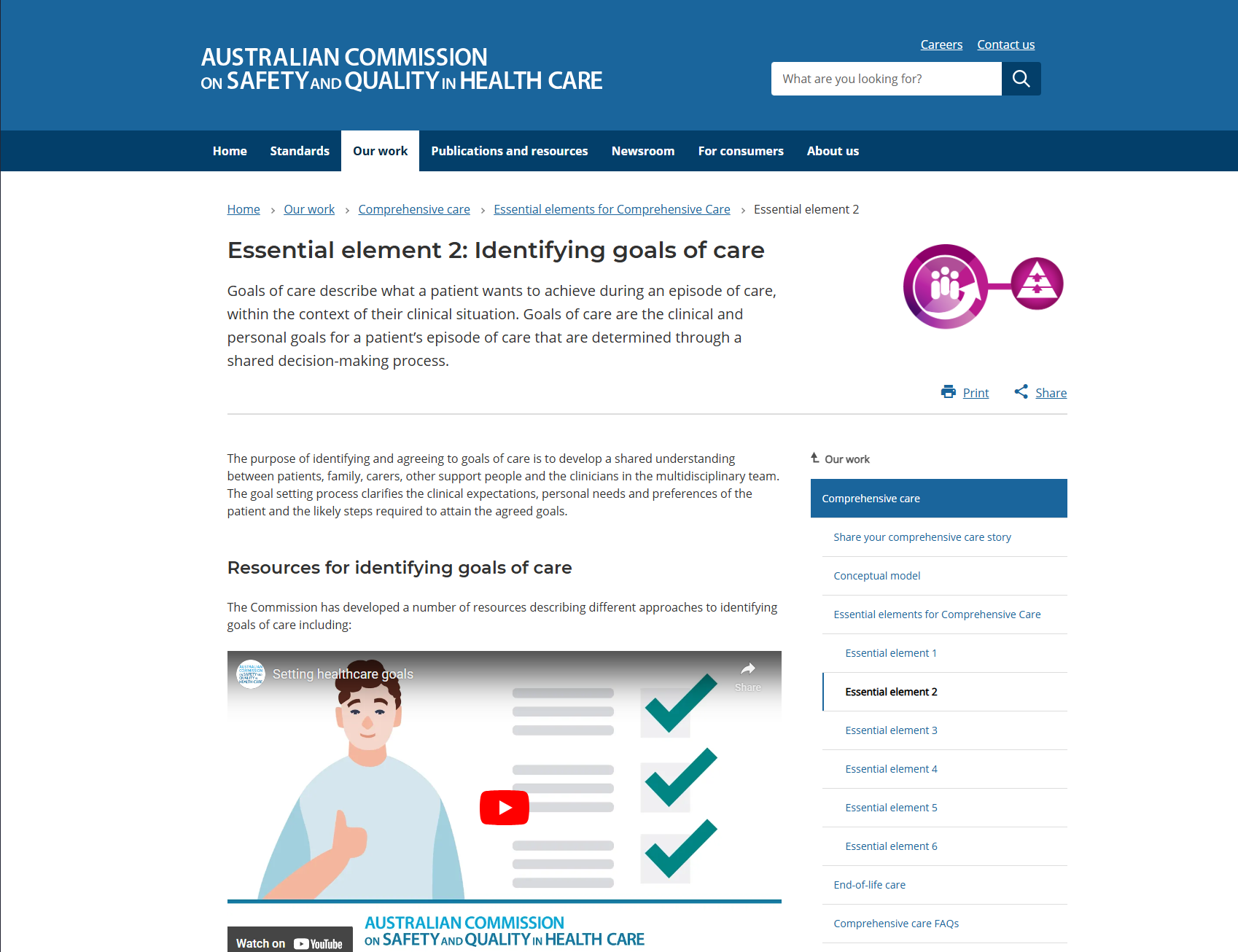 Essential element 2: Identifying goals of care