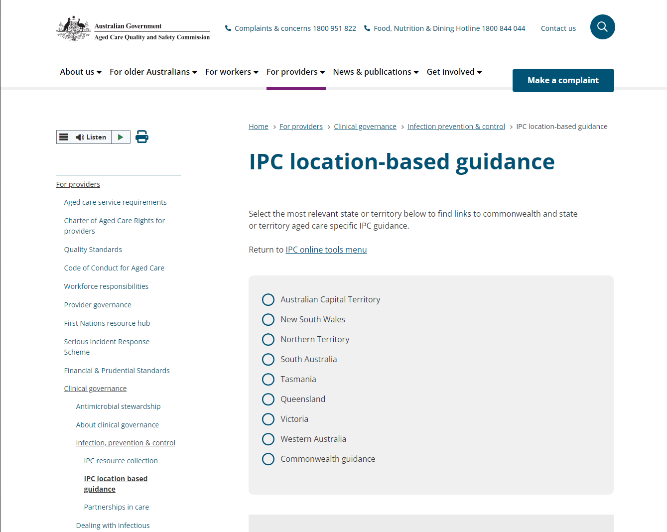 IPC location-based guidance