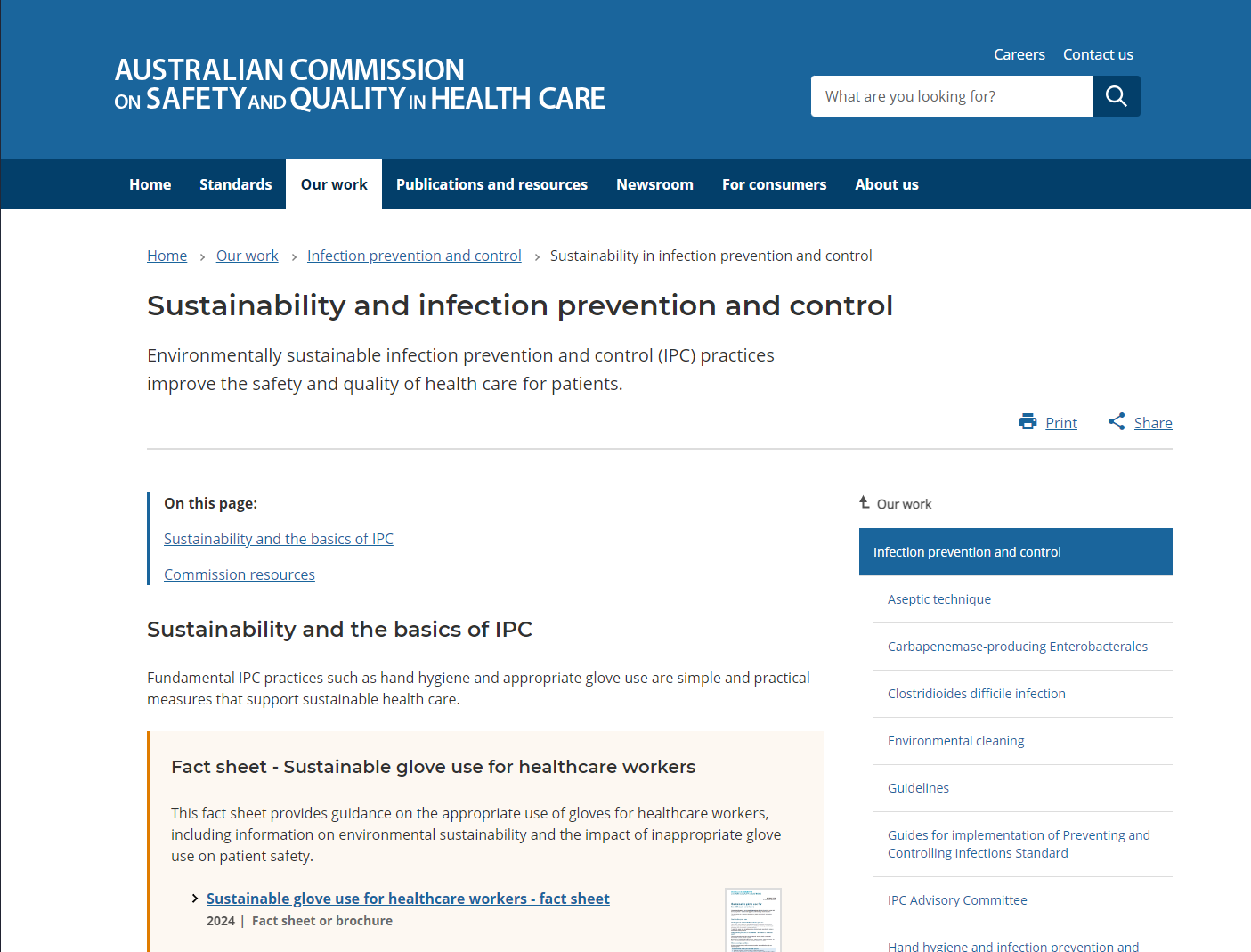 Sustainability and infection prevention and control