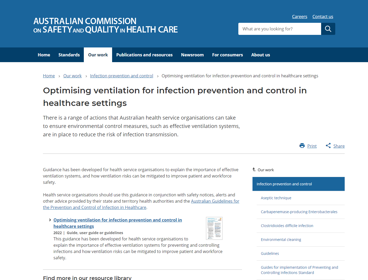 Optimising ventilation for infection prevention and control in healthcare settings