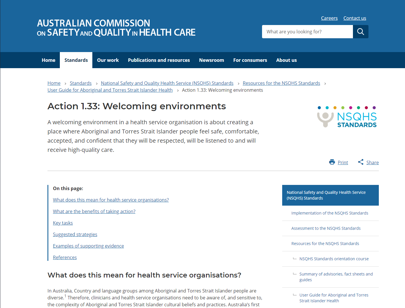 Action 1.33: Welcoming environments