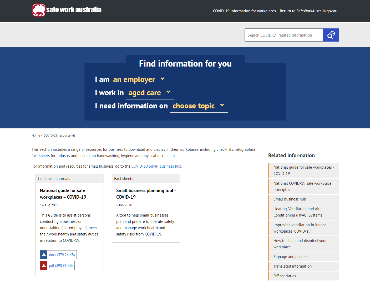 COVID-19 resource kit