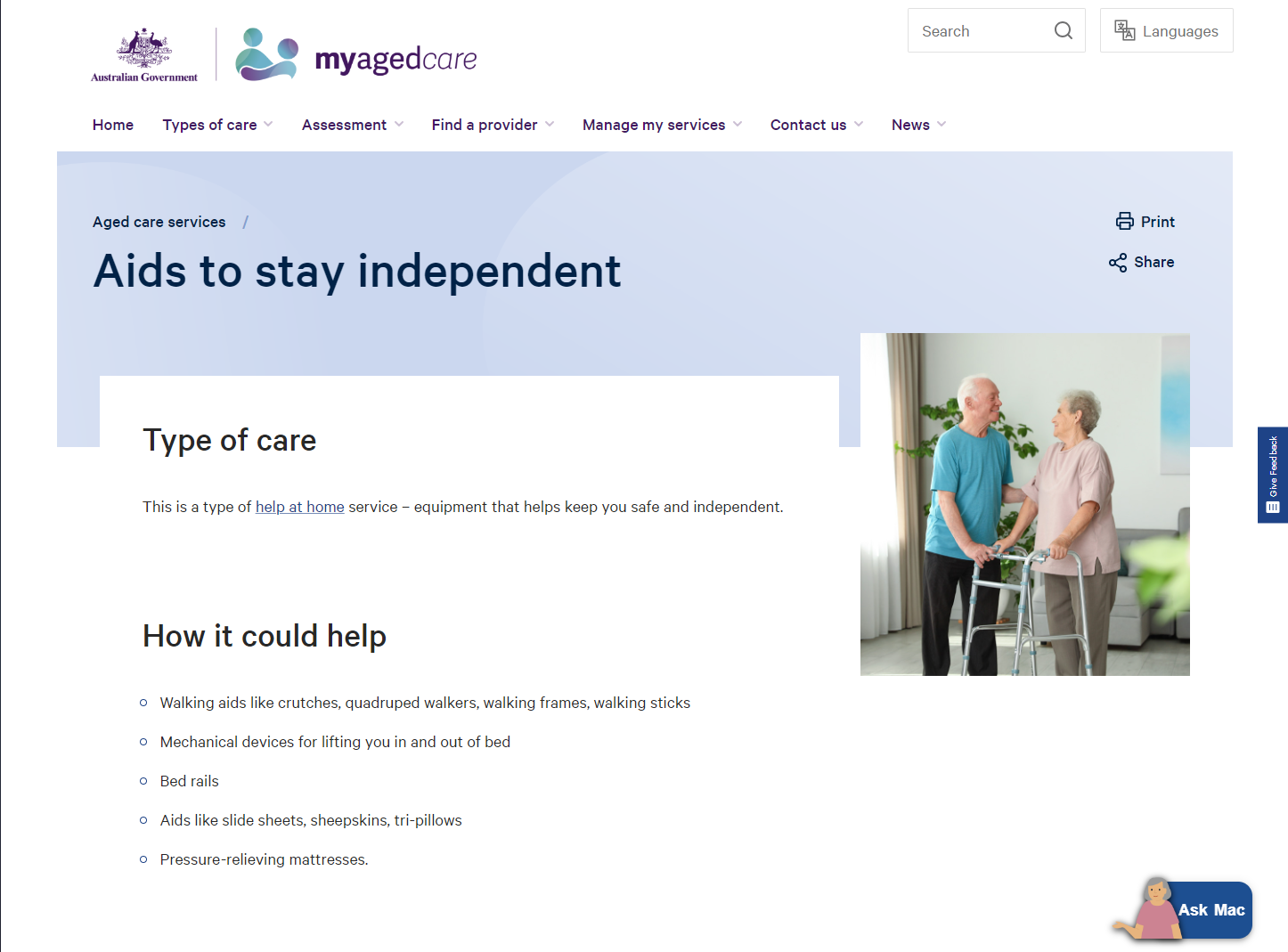 Aids to stay independent