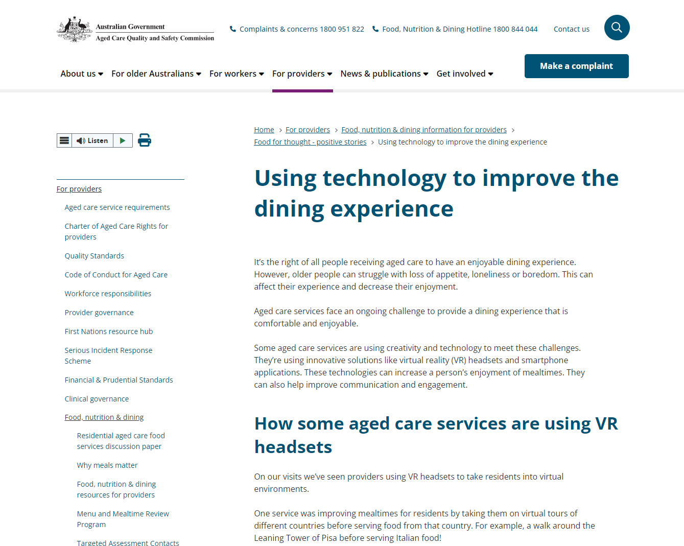 Using technology to improve the dining experience