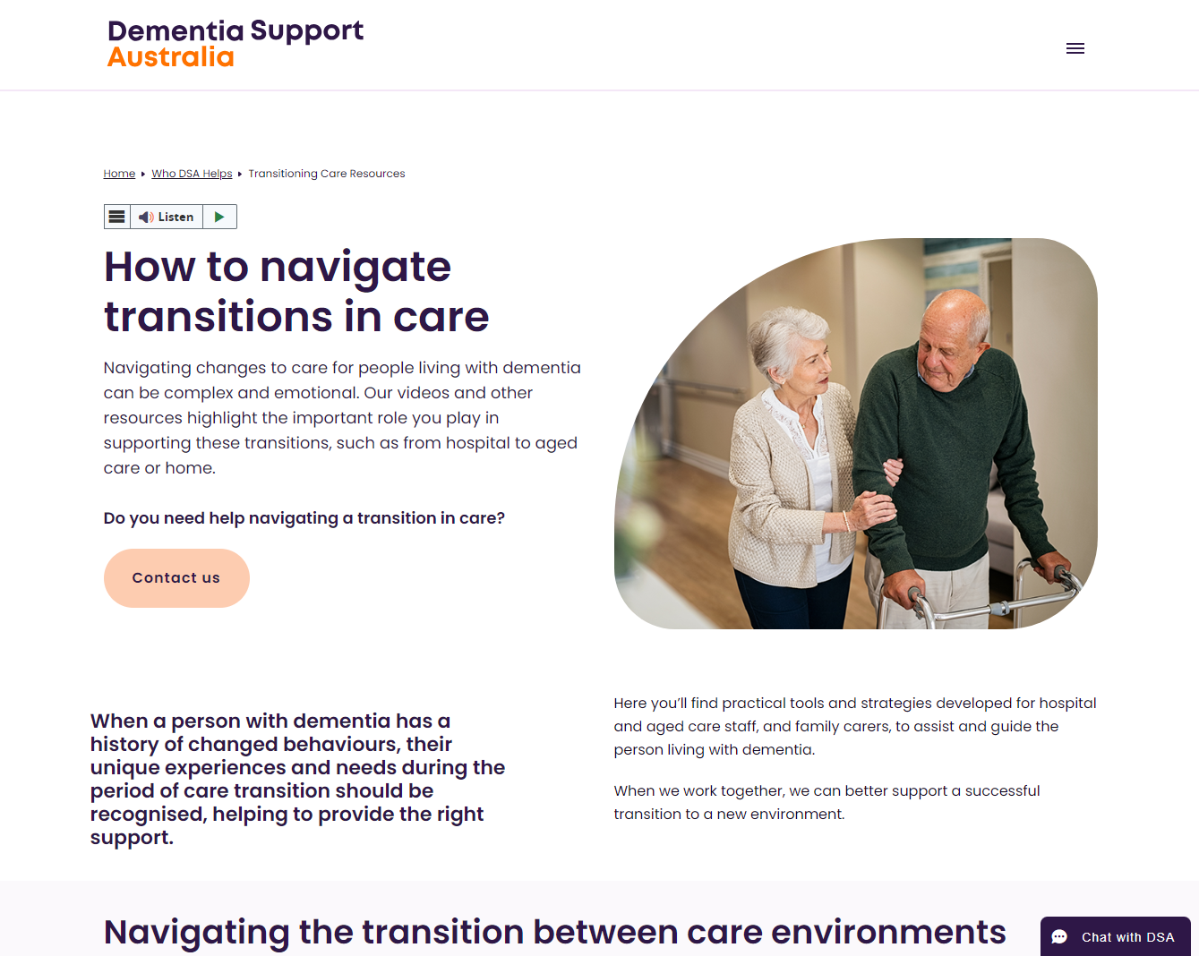 How to navigate transitions in care