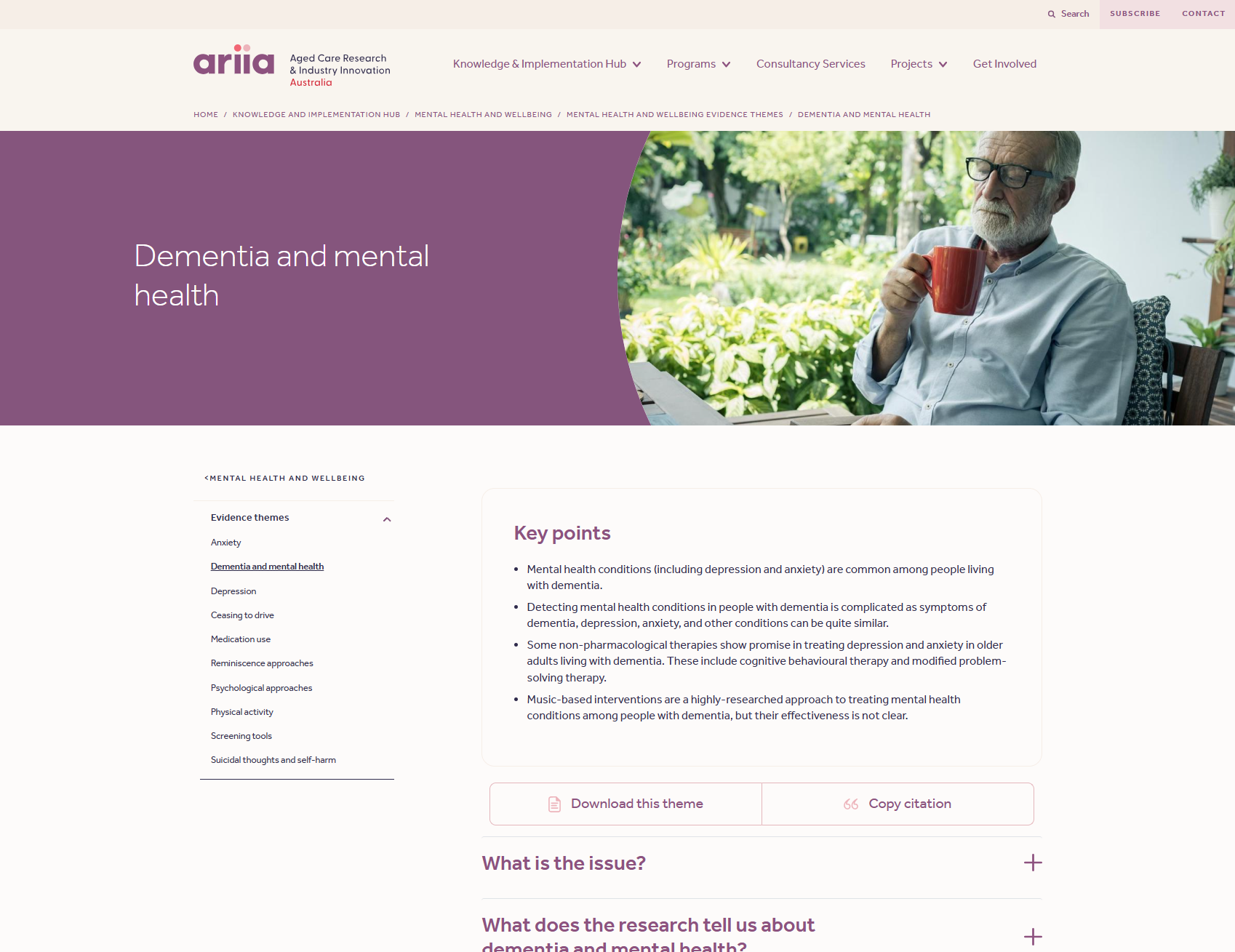 Mental health and wellbeing - Dementia and mental health