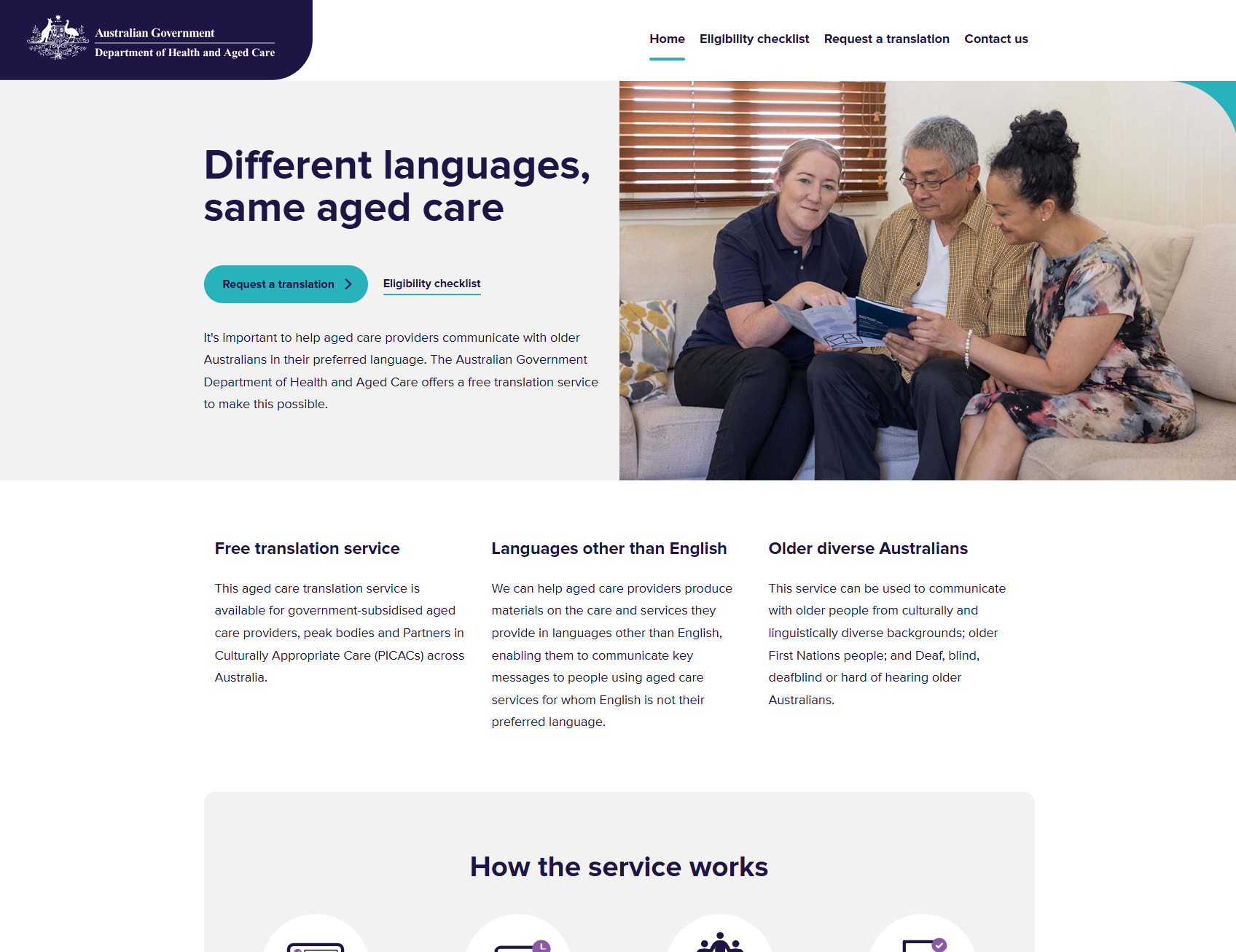 Different languages, same aged care