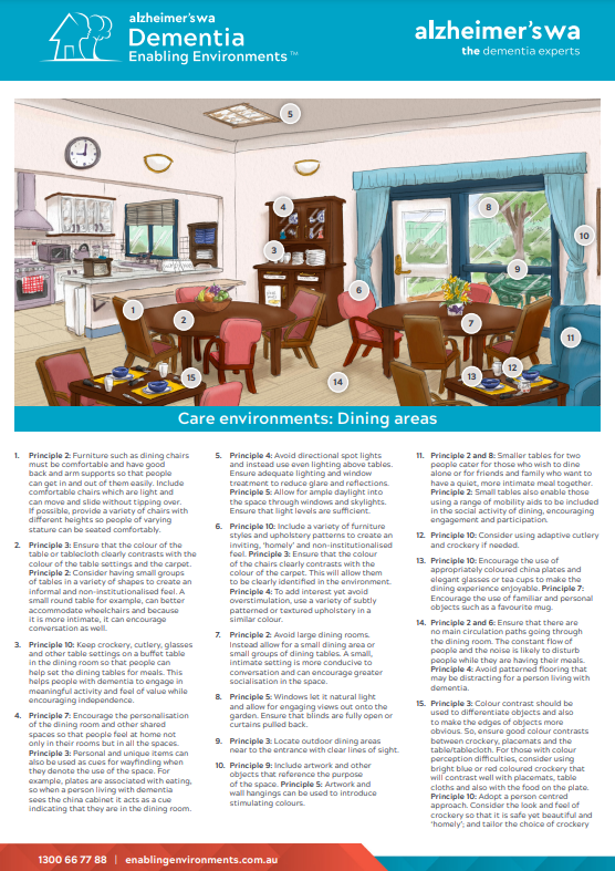 Dementia enabling environments - Care environments: Dining areas