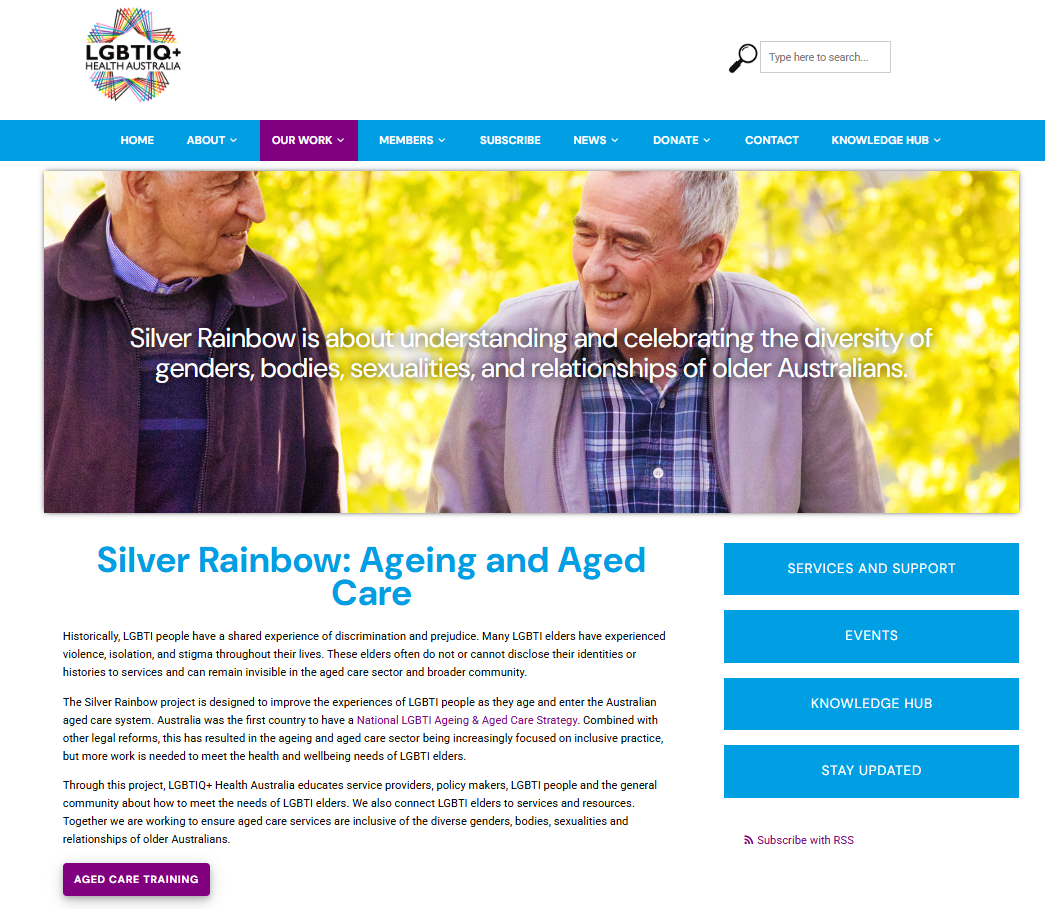 Silver Rainbow: Ageing and Aged Care