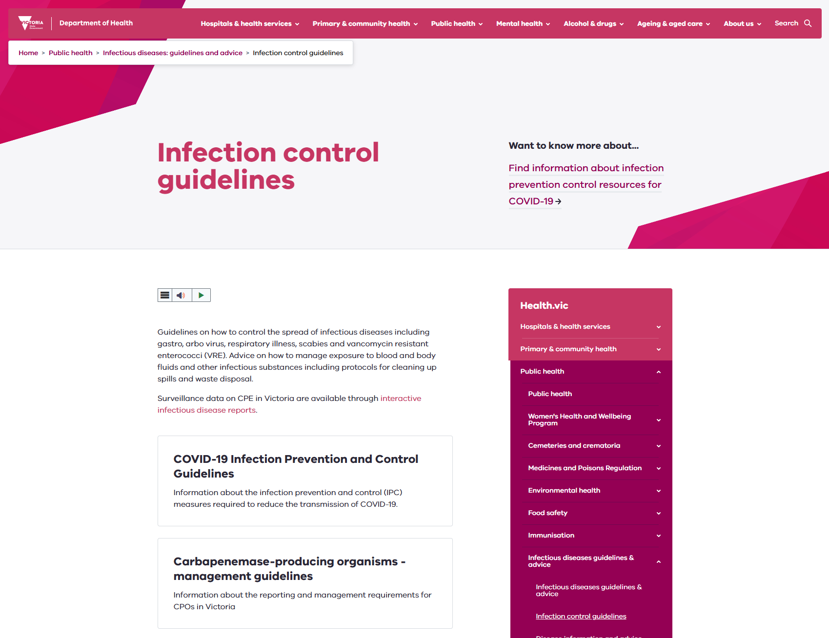 Infection Control Guidelines