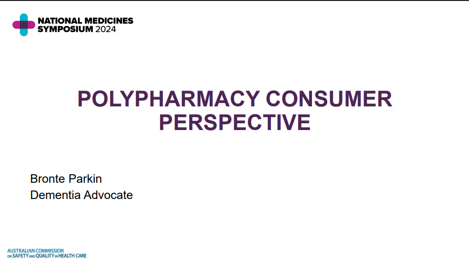Polypharmacy Consumer Perspective - National Medicines Symposium 2024