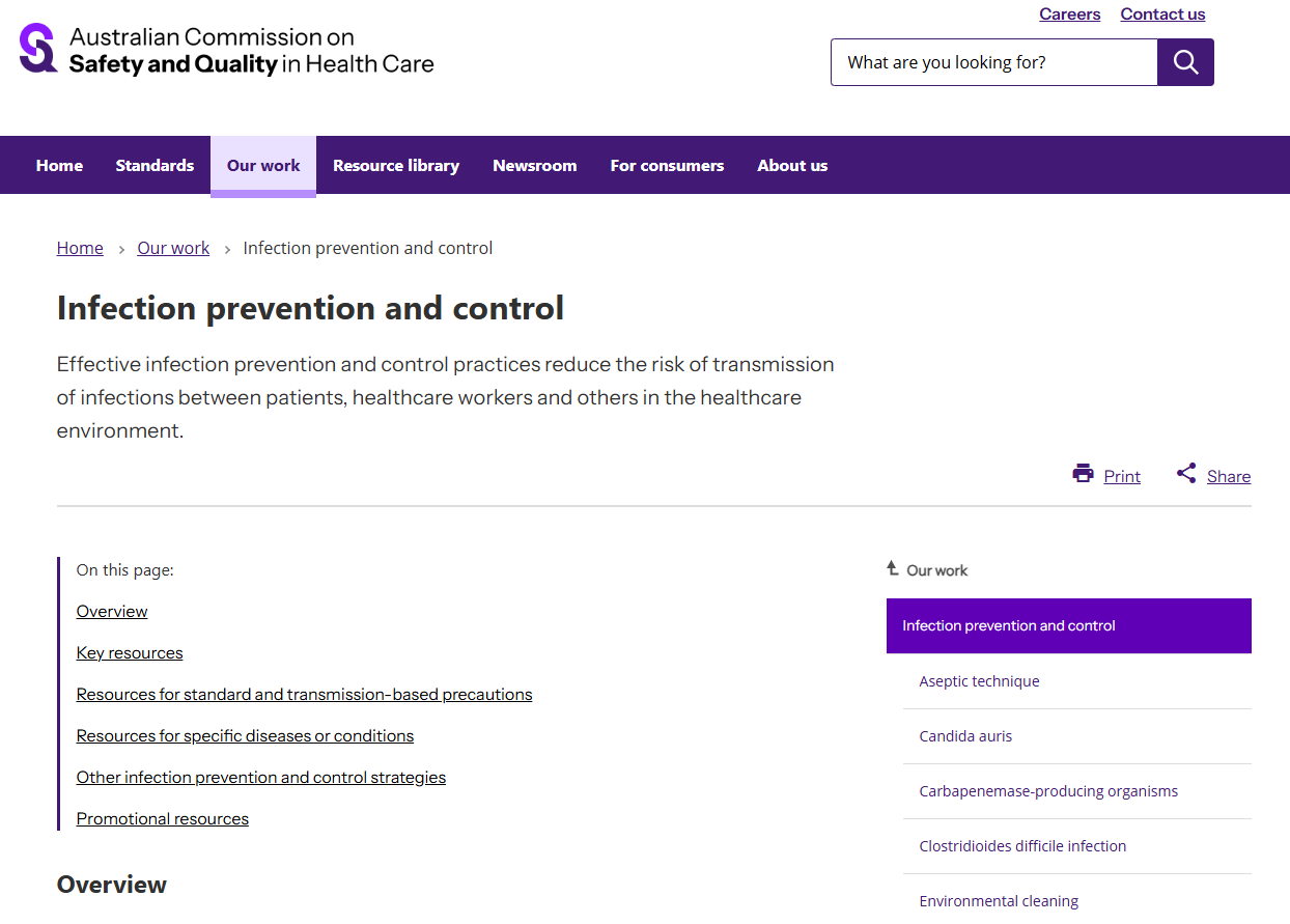 Infection prevention and control