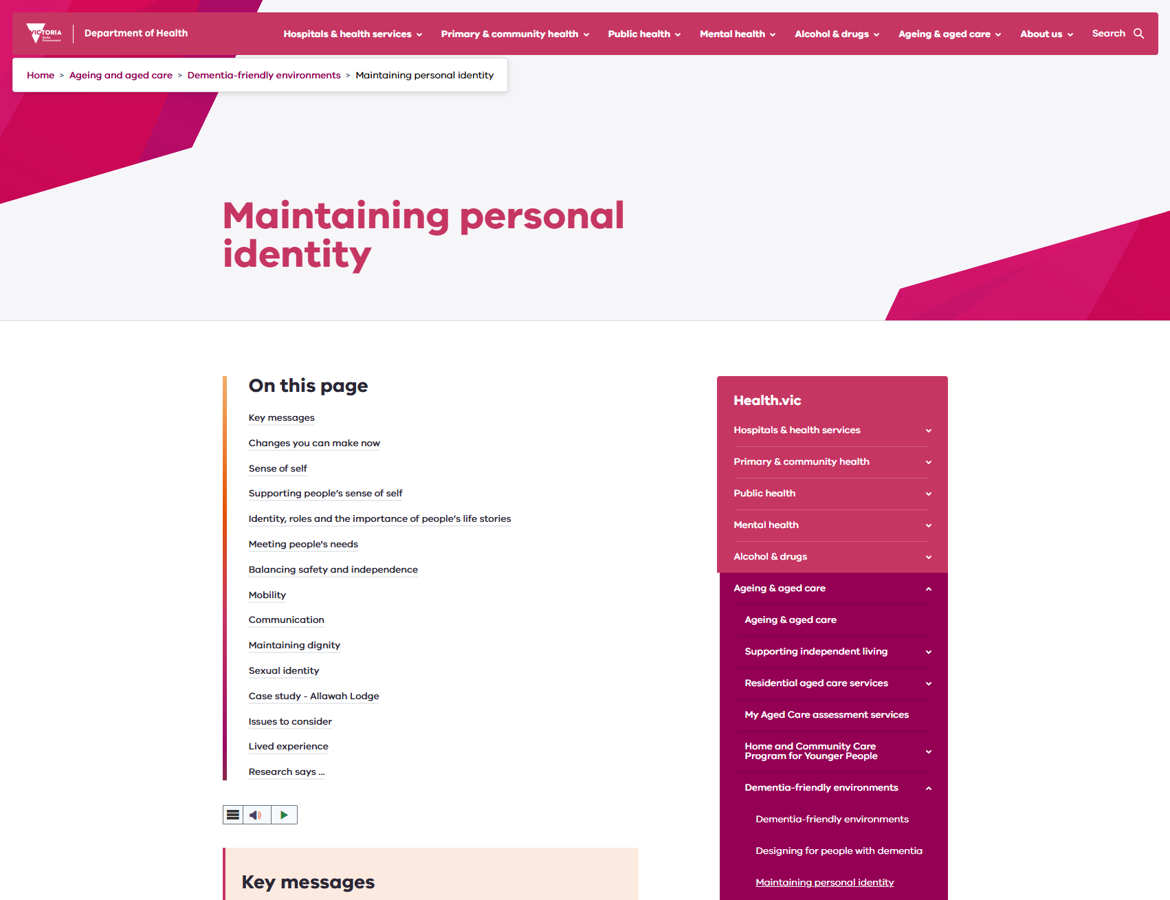 Maintaining personal identity