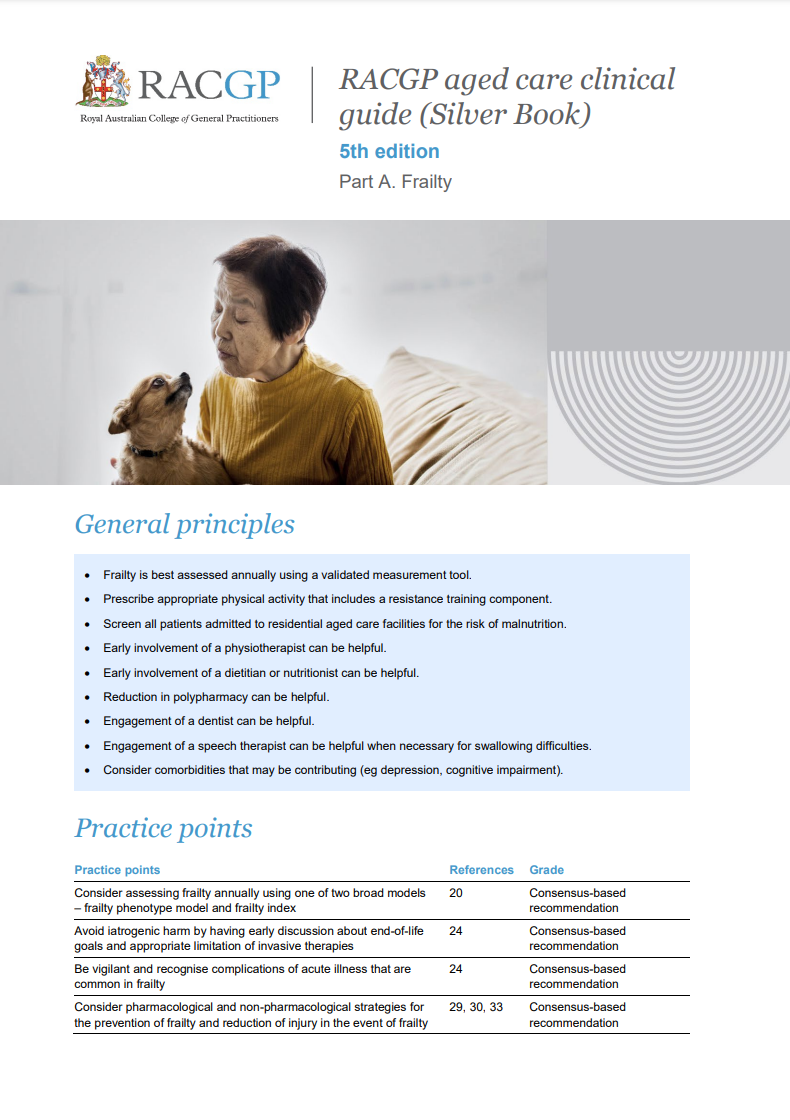 RACGP aged care clinical guide (Silver Book) - Part A - Frailty