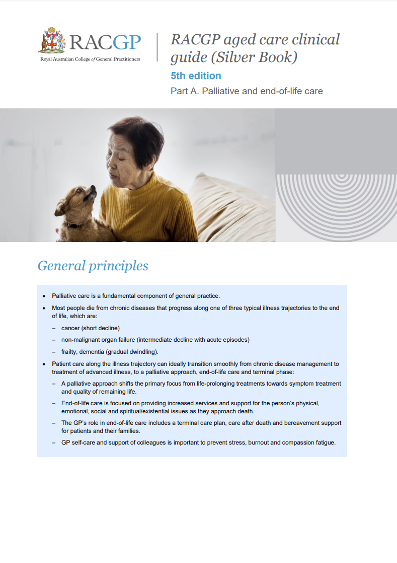 RACGP aged care clinical guide (Silver Book) - Part A - Palliative and end-of-life care
