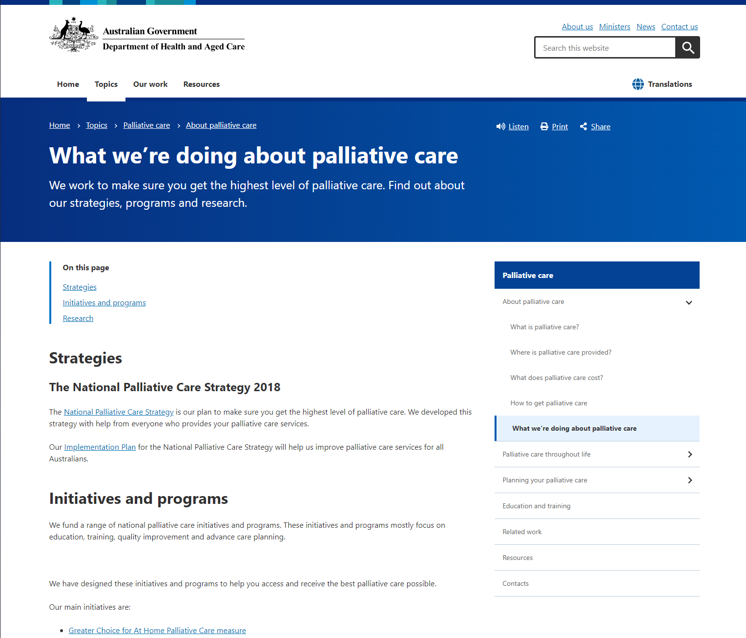 What we’re doing about palliative care