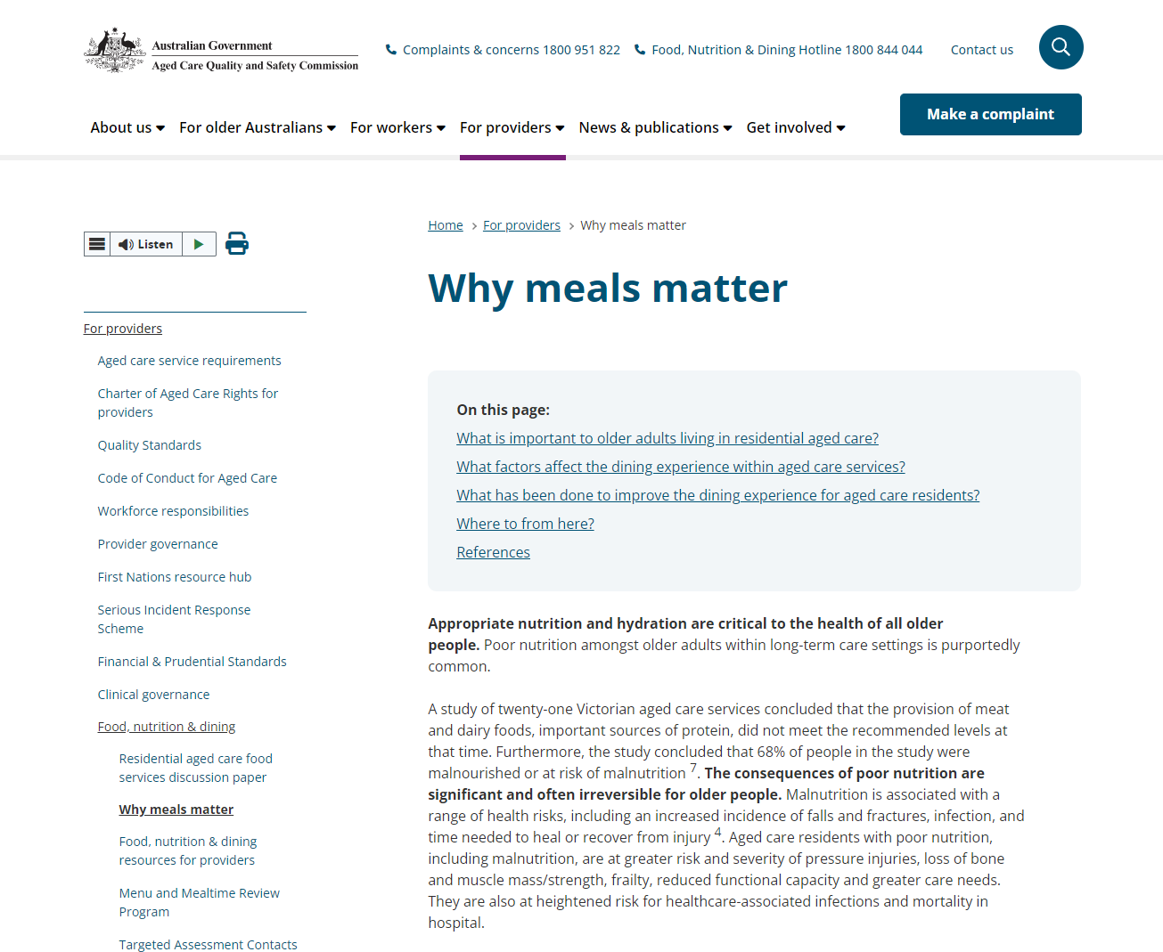 Why meals matter