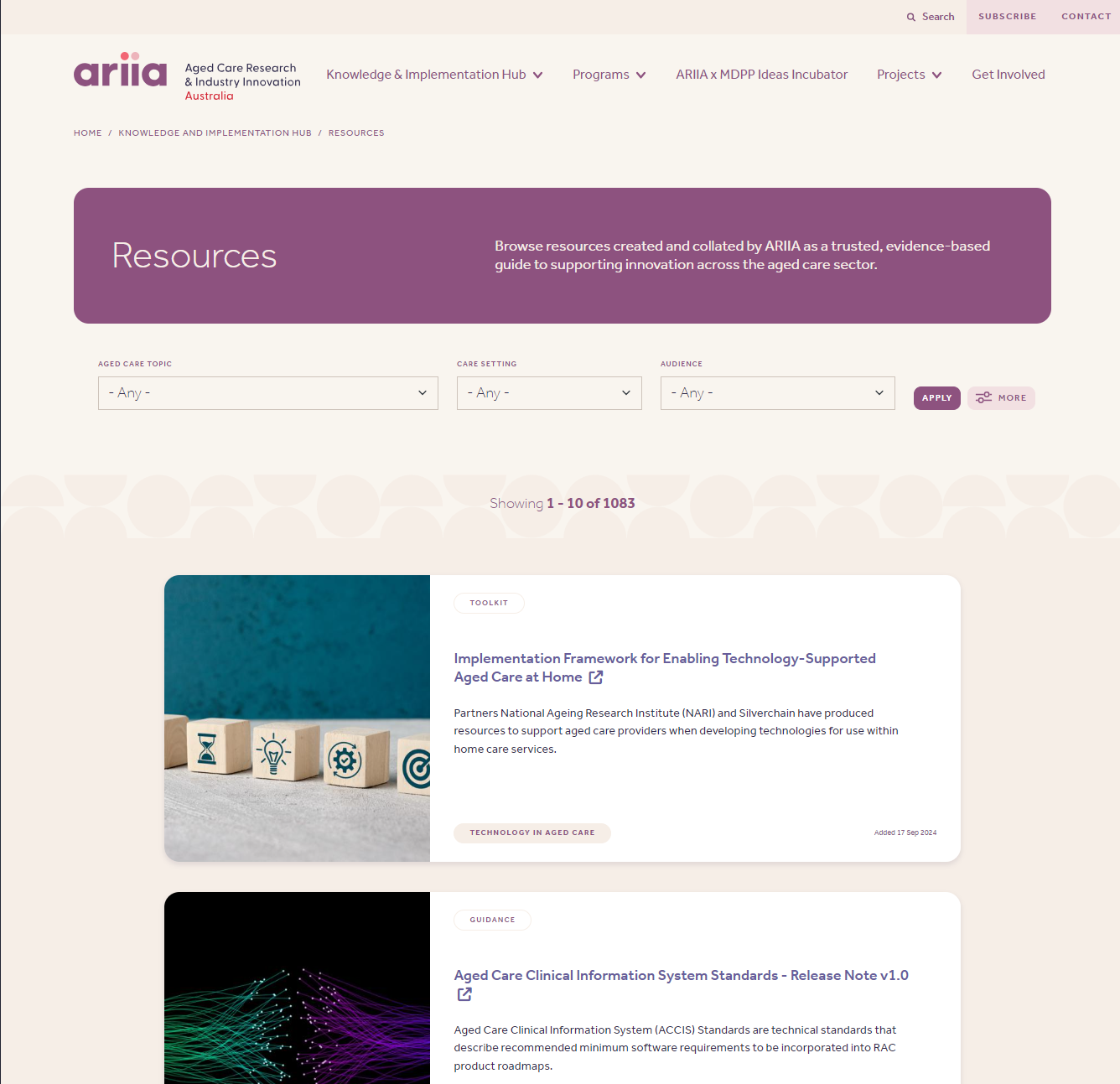 ARIIA Knowledge and Implementation Hub - Resources 