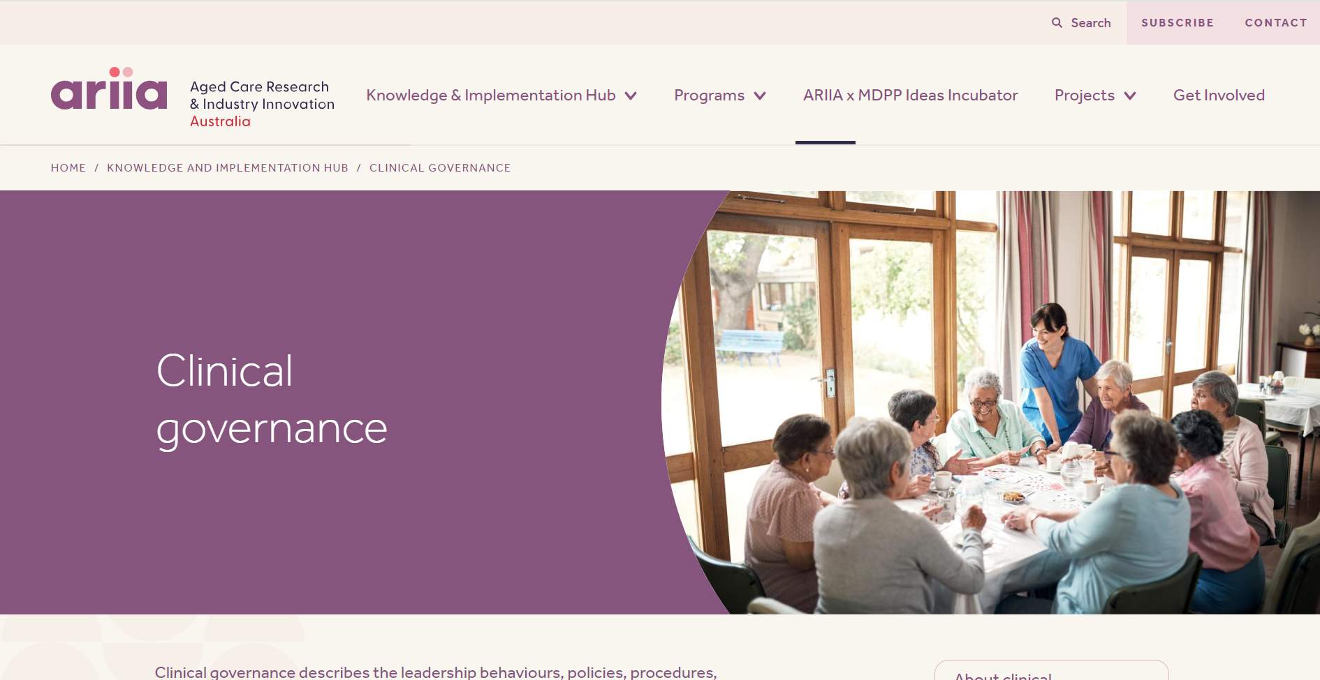 Knowledge and Implementation Hub - Clinical governance