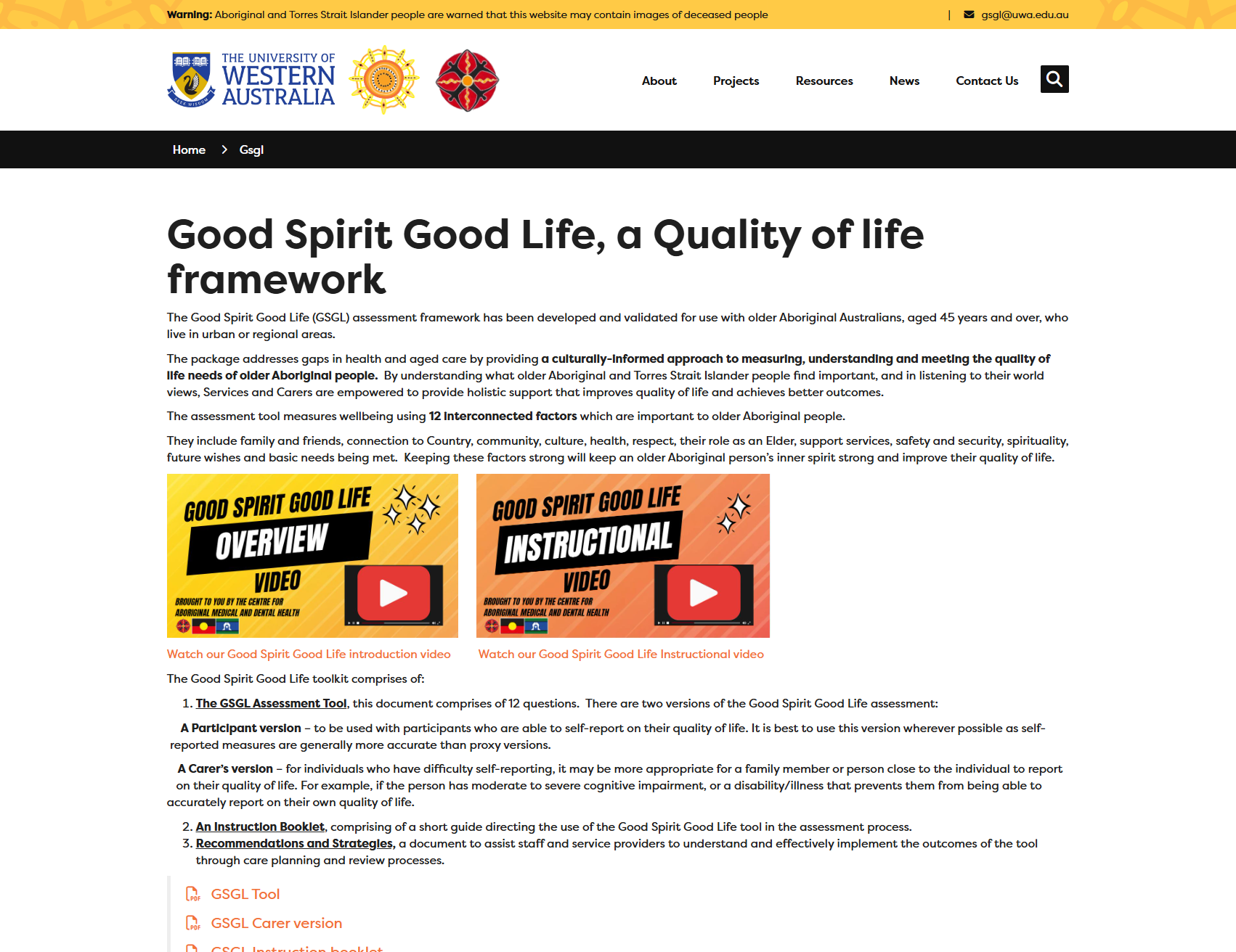 Good Spirit Good Life - a Quality of life framework