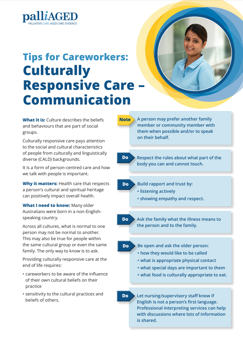 Tips for Careworkers: Culturally Responsive Care - Communication
