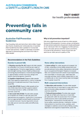 Preventing falls in community care - Fact sheet