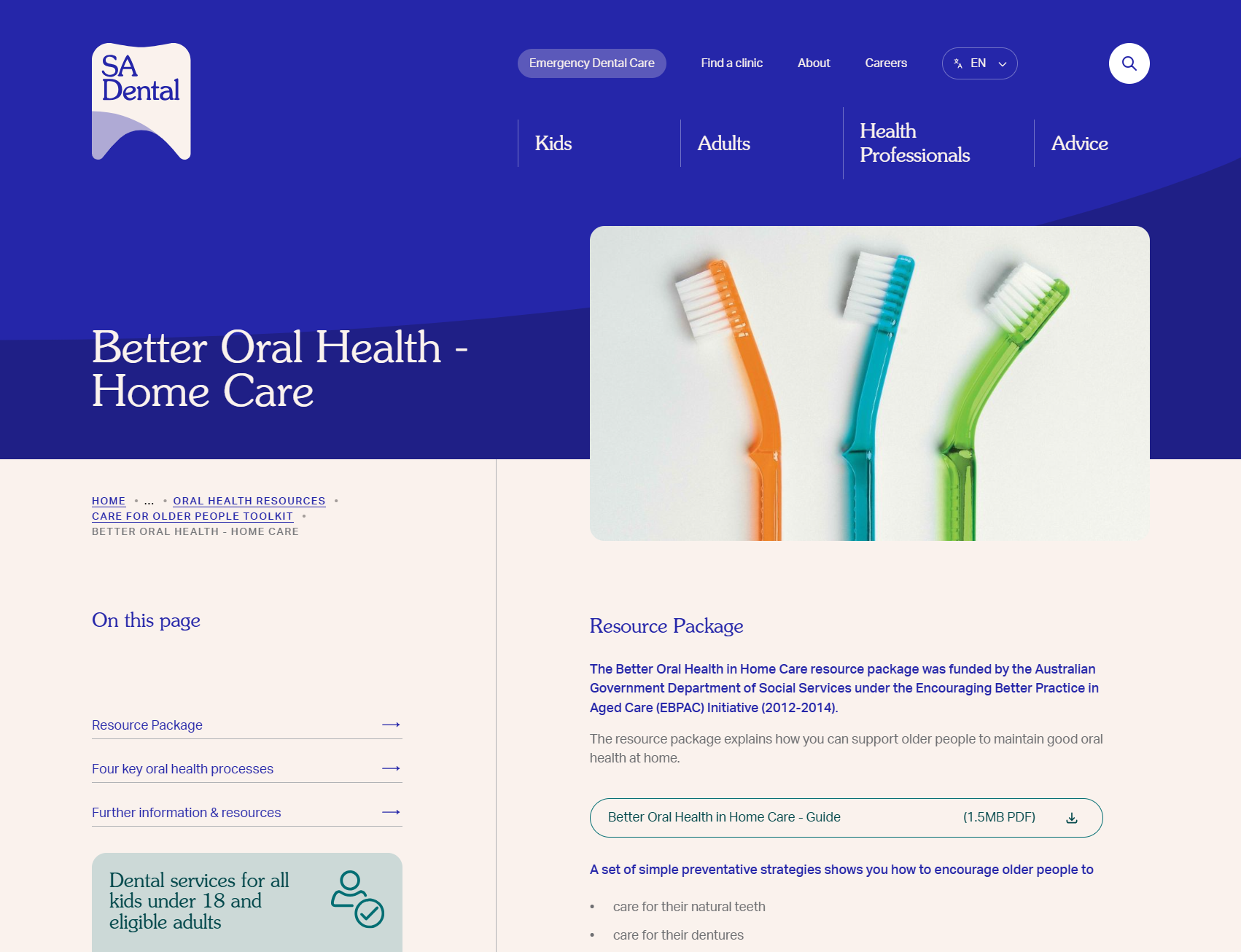 Better Oral Health - Home Care