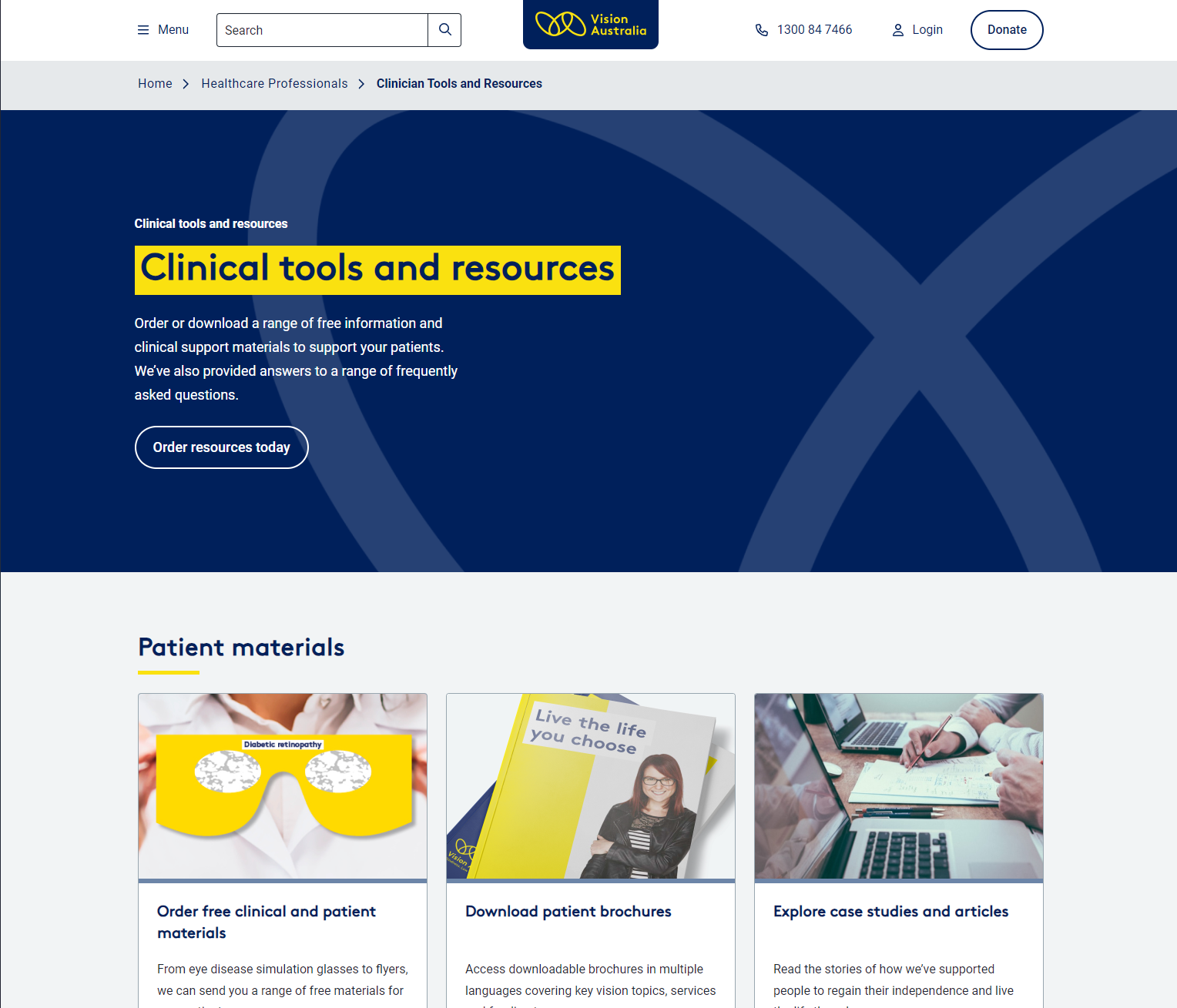 Vision Australia - Clinical tools and resources