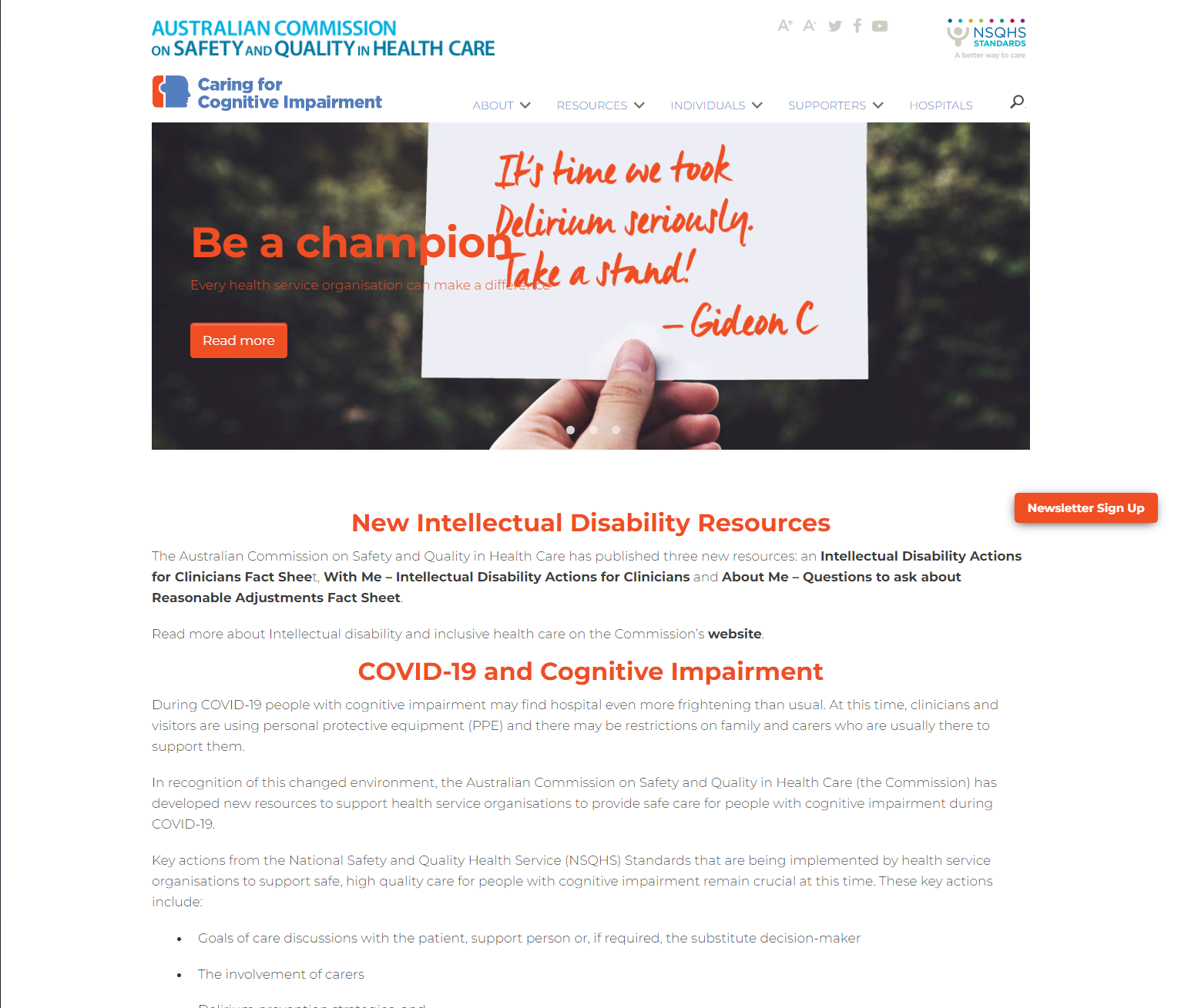 Caring for Cognitive Impairment