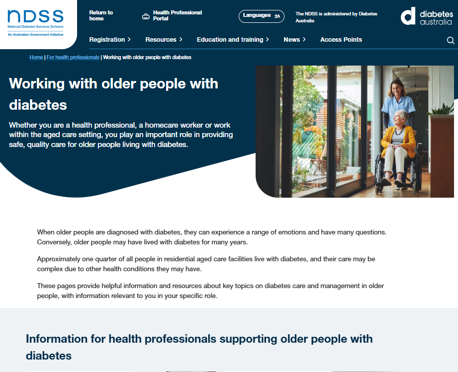 Working with older people with diabetes