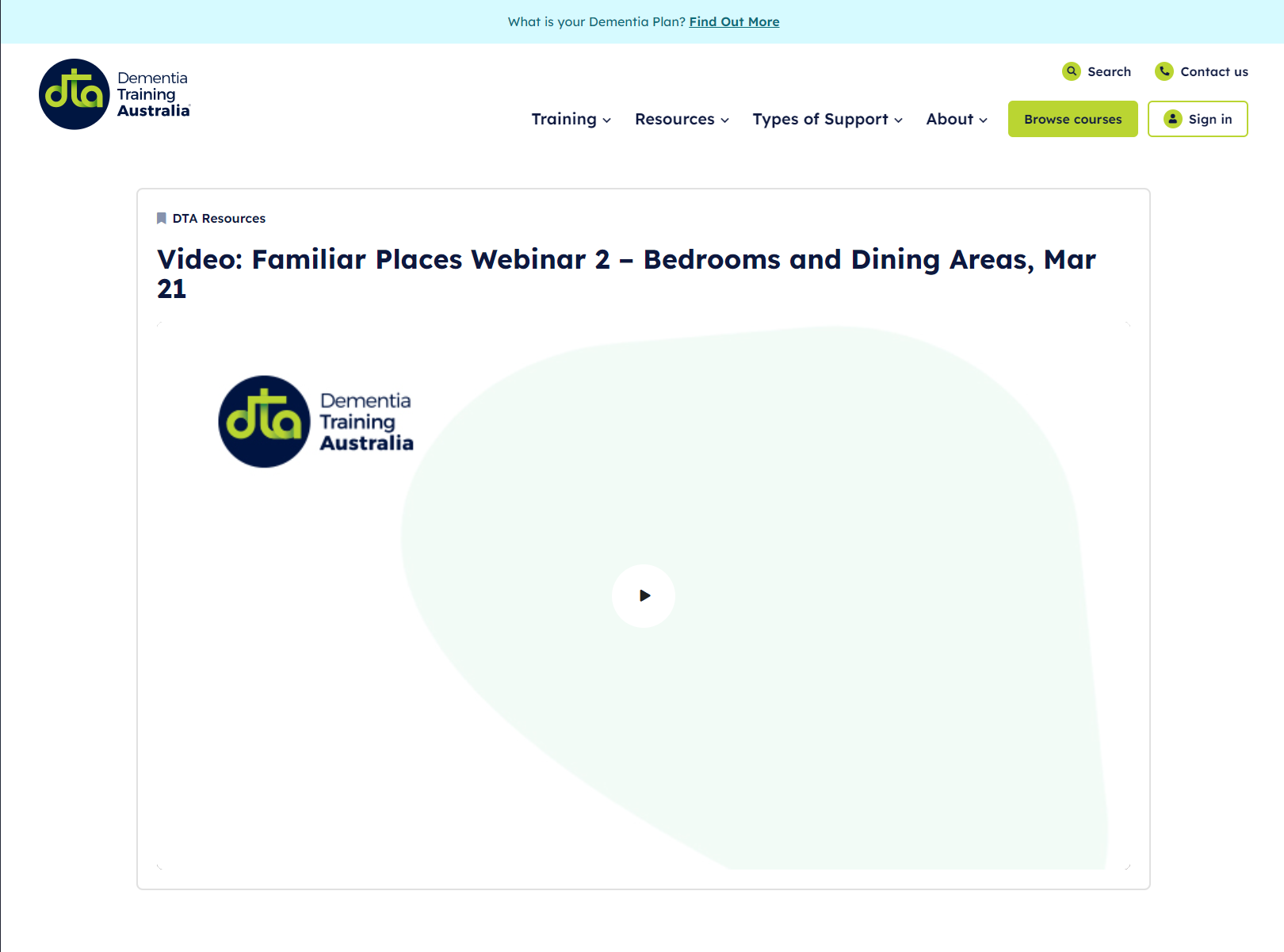 Familiar Places Webinar 2 – Bedrooms and Dining Areas