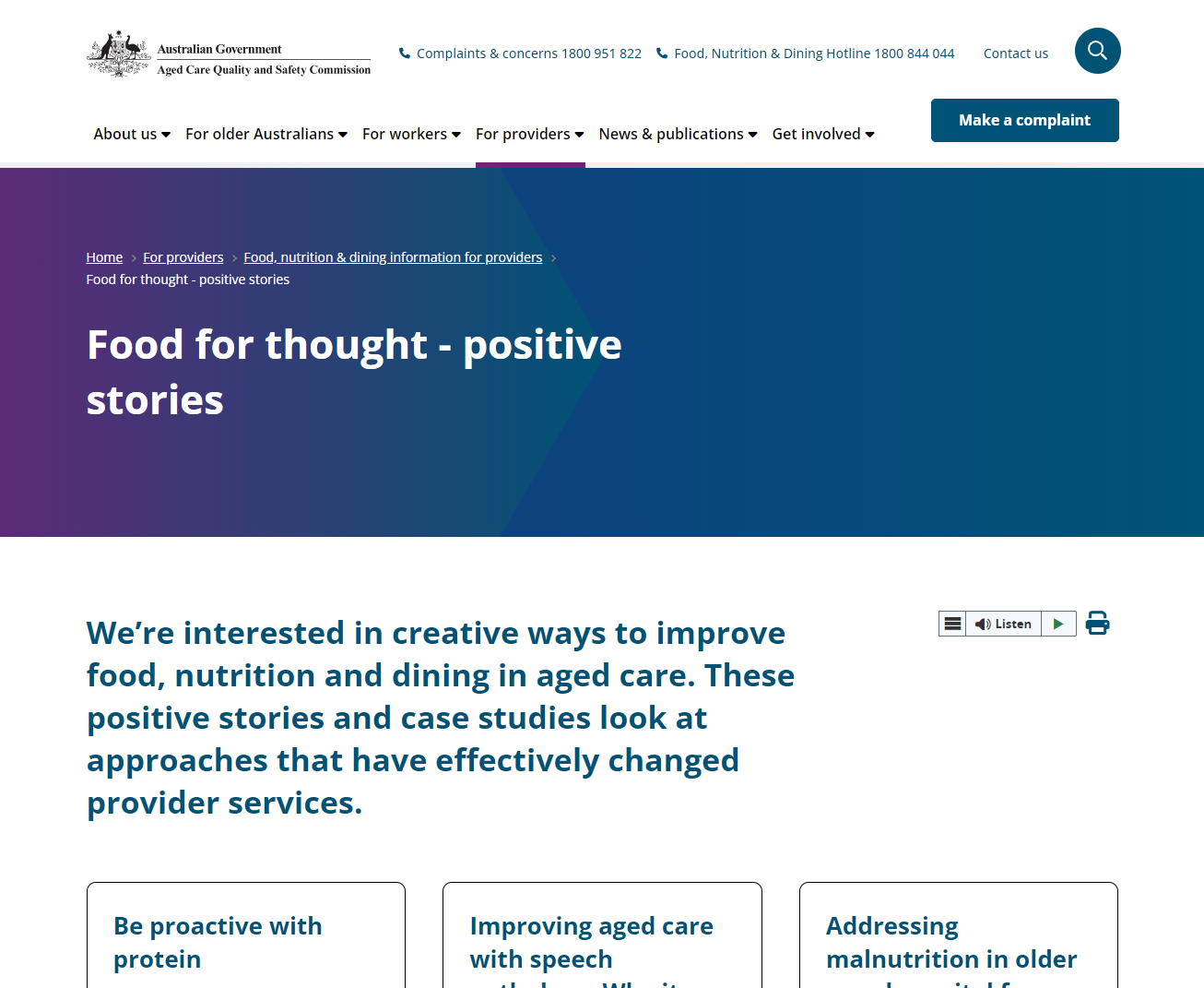 Food for thought - positive stories