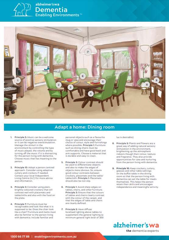 Dementia enabling environments - Adapt a home: Dining room