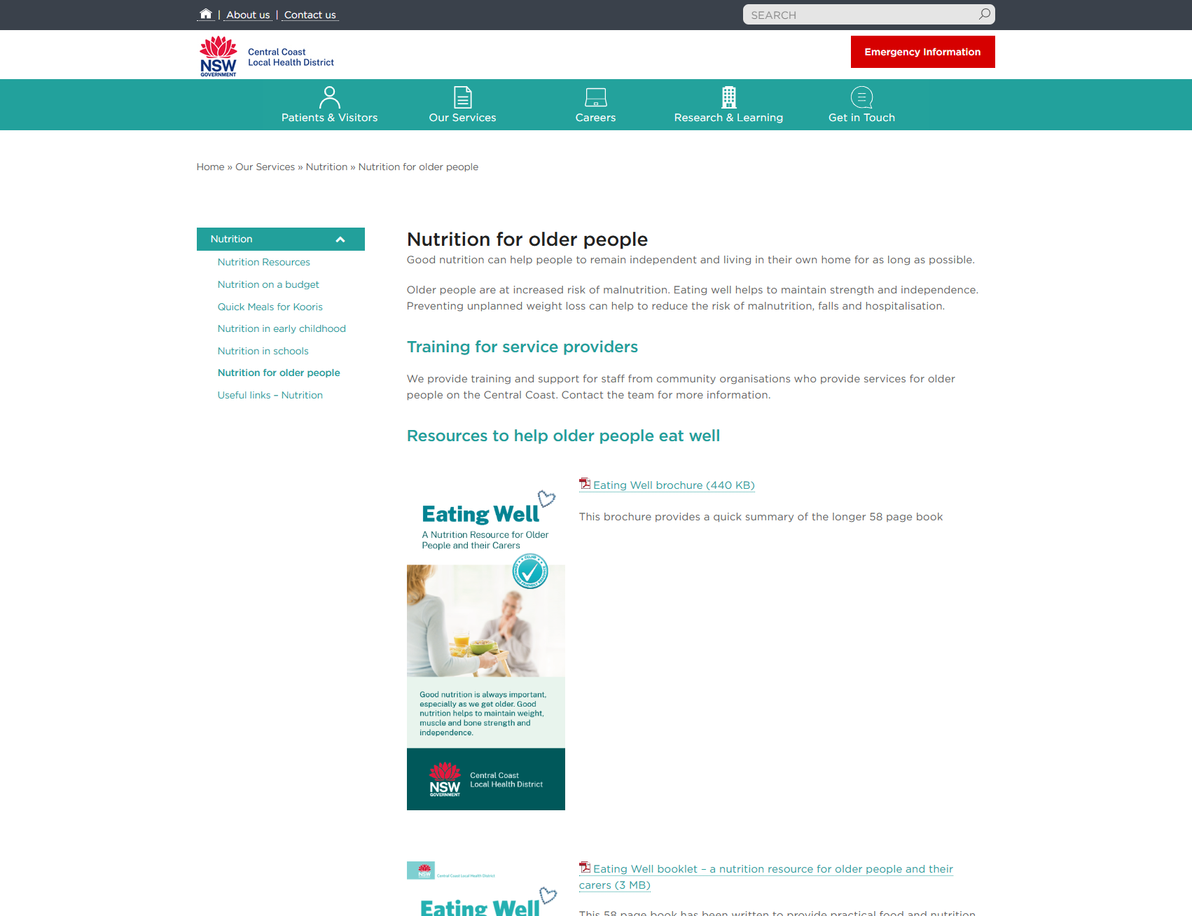 Nutrition for older people