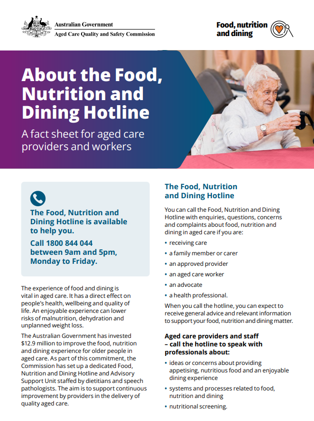 About the Food, Nutrition and Dining Hotline - thumbnail image