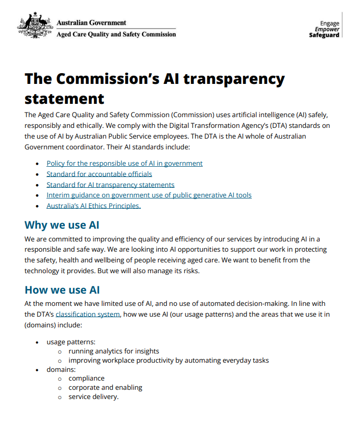 AI transparency statement
