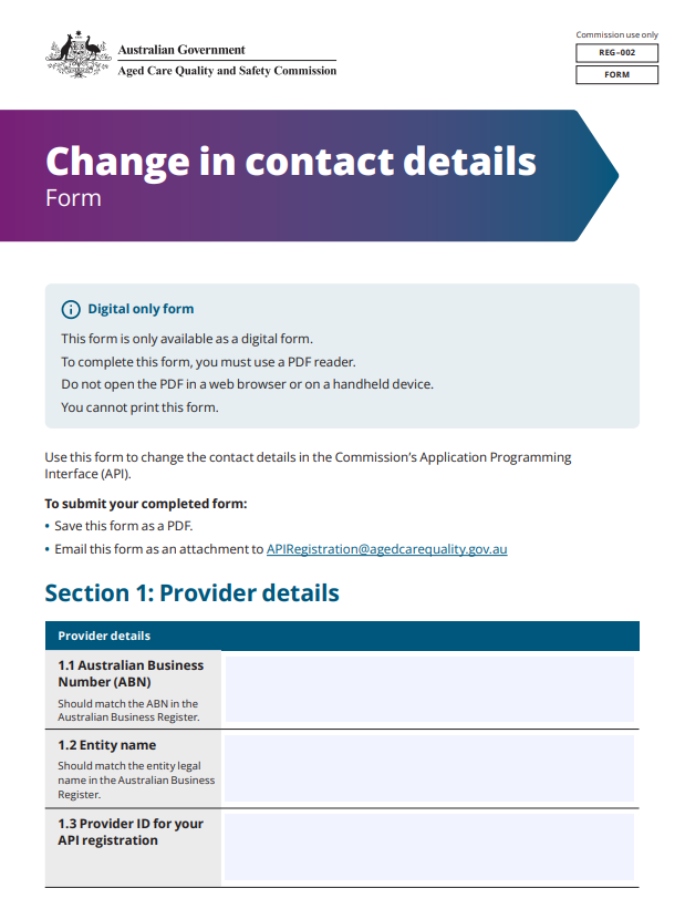 Change in contact details image