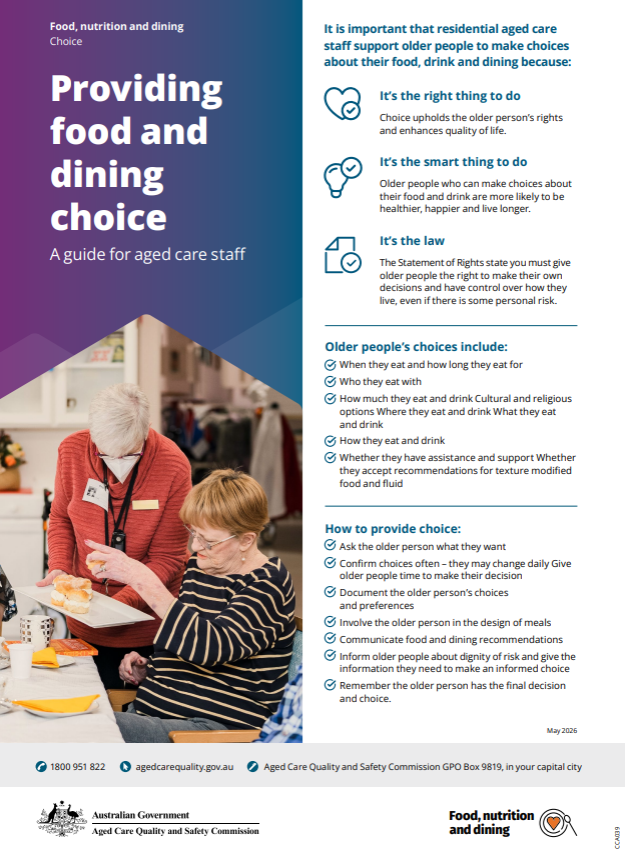 Providing food and dining choice - poster thumbnail